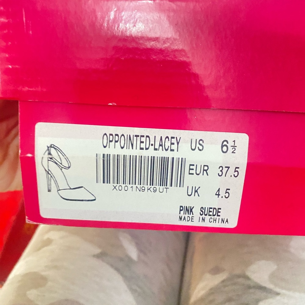 Pink suede stilettos